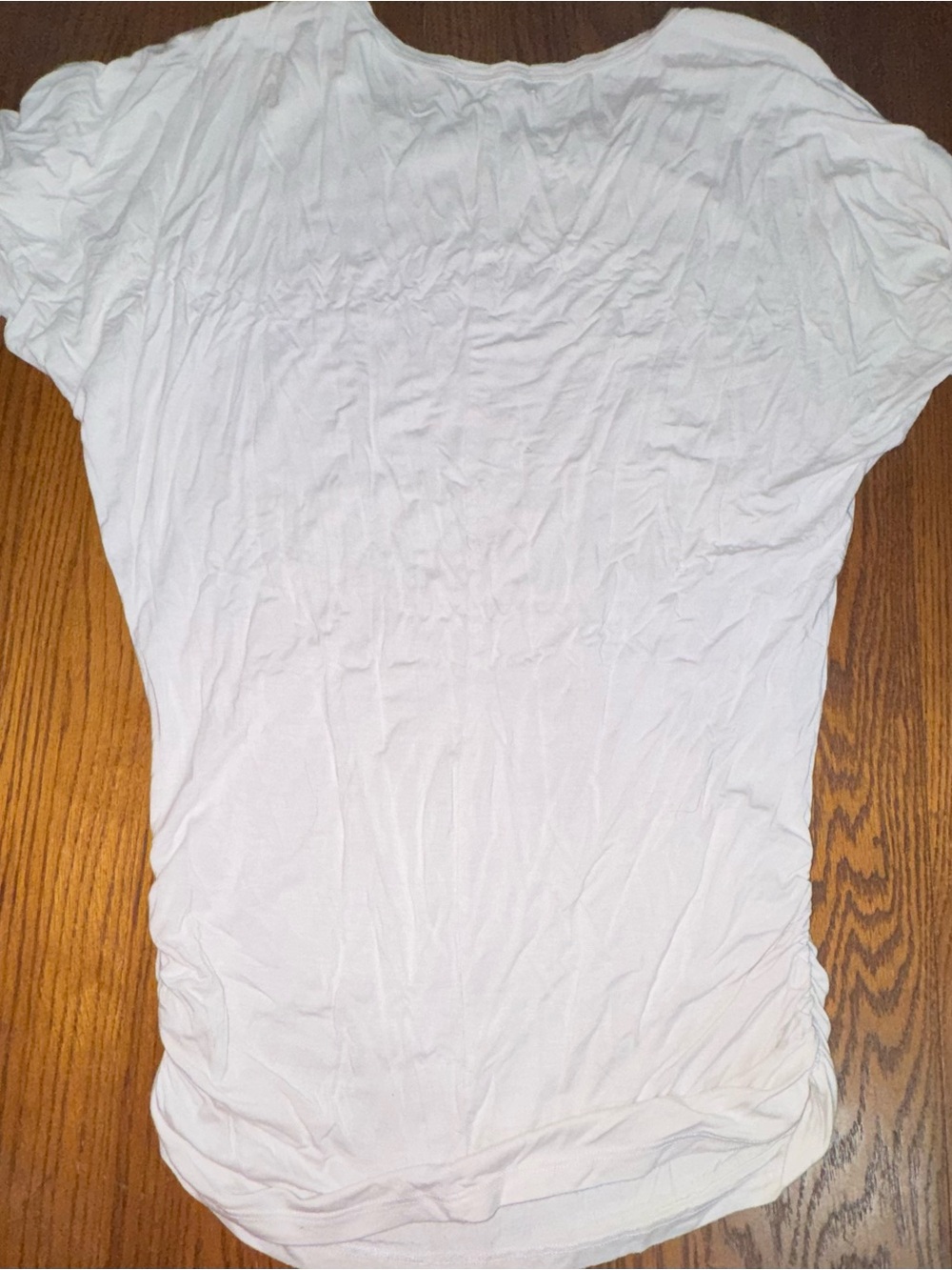 Johnny White Ruched 3/4 Sleeve Tunic Top | Women’s Large